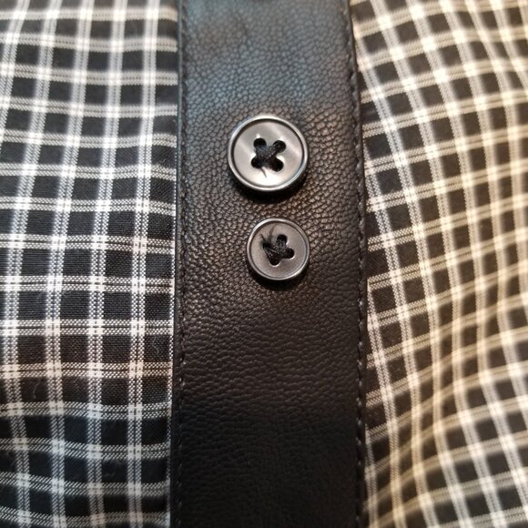 Sovereign Code Mens XXL Black White Plaid Faux Leather Accents Retro Western - Picture 9 of 12